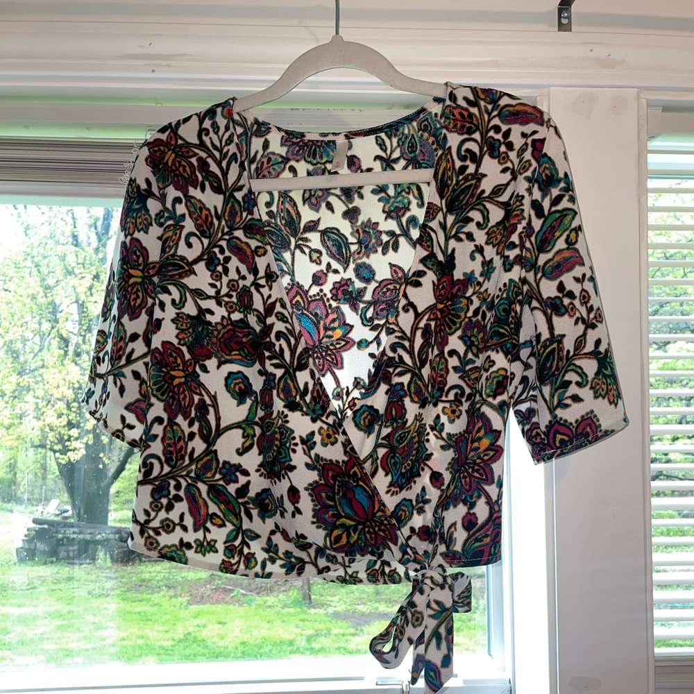 Bohemian paisley wrap crop top